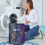Personalized Melbourne Storm Laundry Basket Dynamic Lightning Mascot Rugby Australia