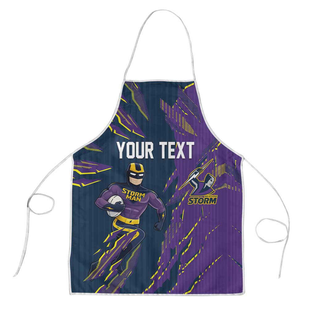 Personalized Melbourne Storm Apron Dynamic Lightning Mascot Rugby Australia