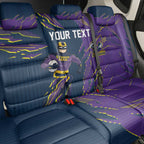 Personalized Melbourne Storm Back Car Seat Cover Dynamic Lightning Mascot Rugby Australia