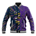 Personalized Melbourne Storm Baseball Jacket Dynamic Lightning Mascot Rugby Australia