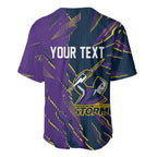 Personalized Melbourne Storm Baseball Jersey Dynamic Lightning Mascot Rugby Australia