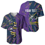 Personalized Melbourne Storm Baseball Jersey Dynamic Lightning Mascot Rugby Australia