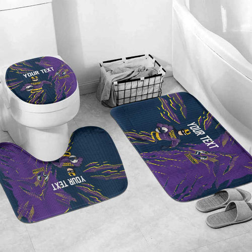 Personalized Melbourne Storm Bathroom Set Dynamic Lightning Mascot Rugby Australia