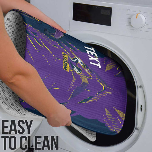 Personalized Melbourne Storm Bathroom Set Dynamic Lightning Mascot Rugby Australia