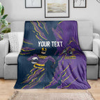 Personalized Melbourne Storm Blanket Dynamic Lightning Mascot Rugby Australia