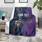 Personalized Melbourne Storm Blanket Dynamic Lightning Mascot Rugby Australia