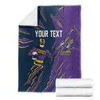 Personalized Melbourne Storm Blanket Dynamic Lightning Mascot Rugby Australia