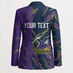 Personalized Melbourne Storm Blazer Dynamic Lightning Mascot Rugby Australia
