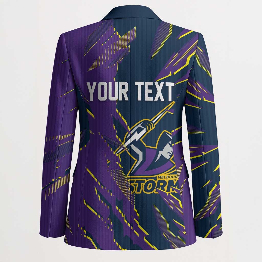 Personalized Melbourne Storm Blazer Dynamic Lightning Mascot Rugby Australia