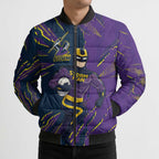 Personalized Melbourne Storm Bomber Puffer Jacket Dynamic Lightning Mascot Rugby Australia