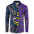 Personalized Melbourne Storm Button Sweatshirt Dynamic Lightning Mascot Rugby Australia