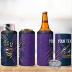 Personalized Melbourne Storm 4 in 1 Can Cooler Tumbler Dynamic Lightning Mascot Rugby Australia