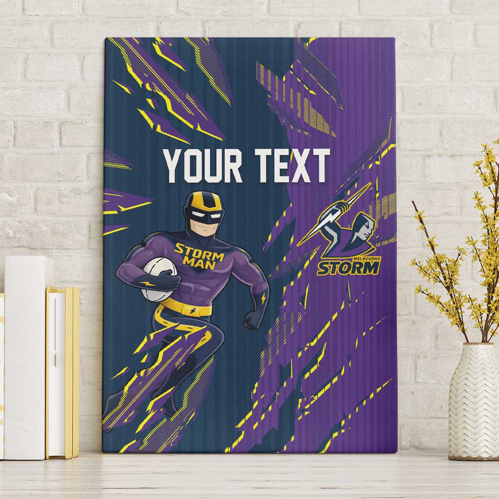 Personalized Melbourne Storm Canvas Wall Art Dynamic Lightning Mascot Rugby Australia