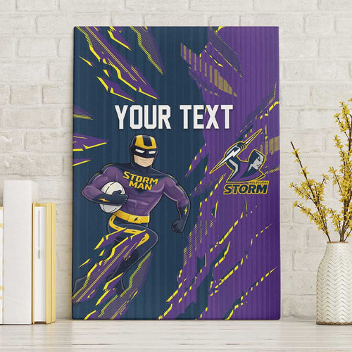 Personalized Melbourne Storm Canvas Wall Art Dynamic Lightning Mascot Rugby Australia
