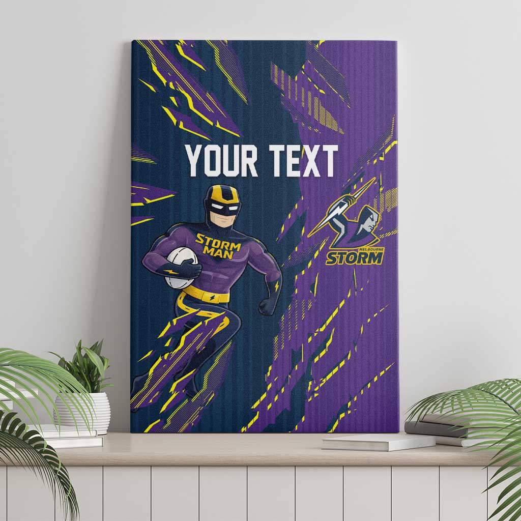 Personalized Melbourne Storm Canvas Wall Art Dynamic Lightning Mascot Rugby Australia