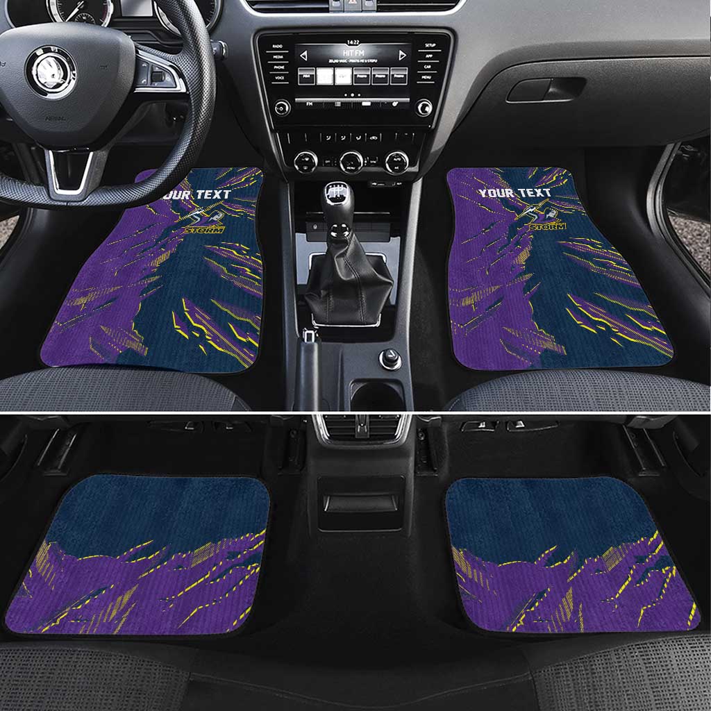 Personalized Melbourne Storm Car Mats Dynamic Lightning Mascot Rugby Australia