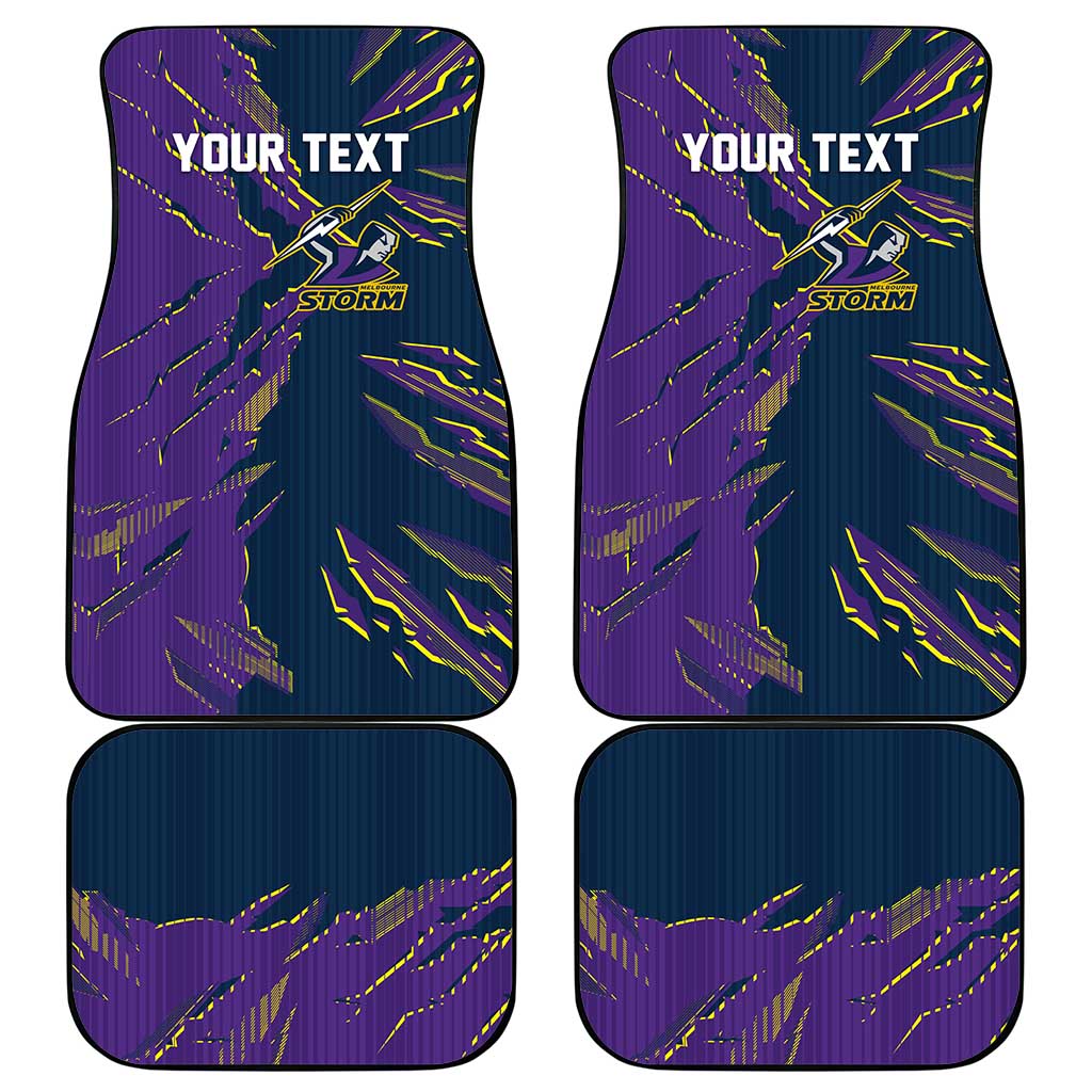 Personalized Melbourne Storm Car Mats Dynamic Lightning Mascot Rugby Australia