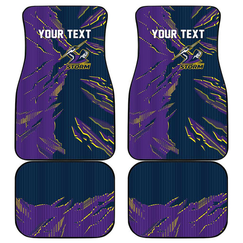 Personalized Melbourne Storm Car Mats Dynamic Lightning Mascot Rugby Australia
