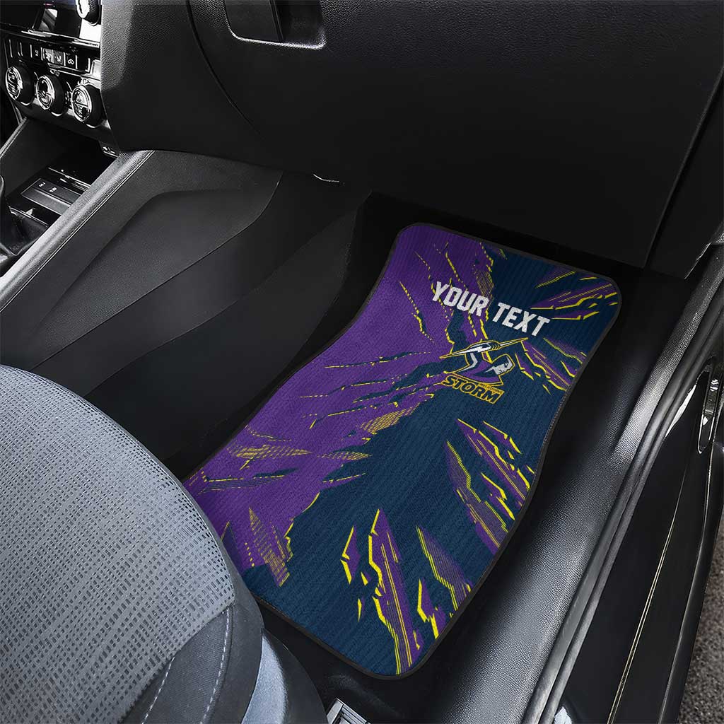 Personalized Melbourne Storm Car Mats Dynamic Lightning Mascot Rugby Australia