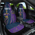 Personalized Melbourne Storm Car Seat Cover Dynamic Lightning Mascot Rugby Australia