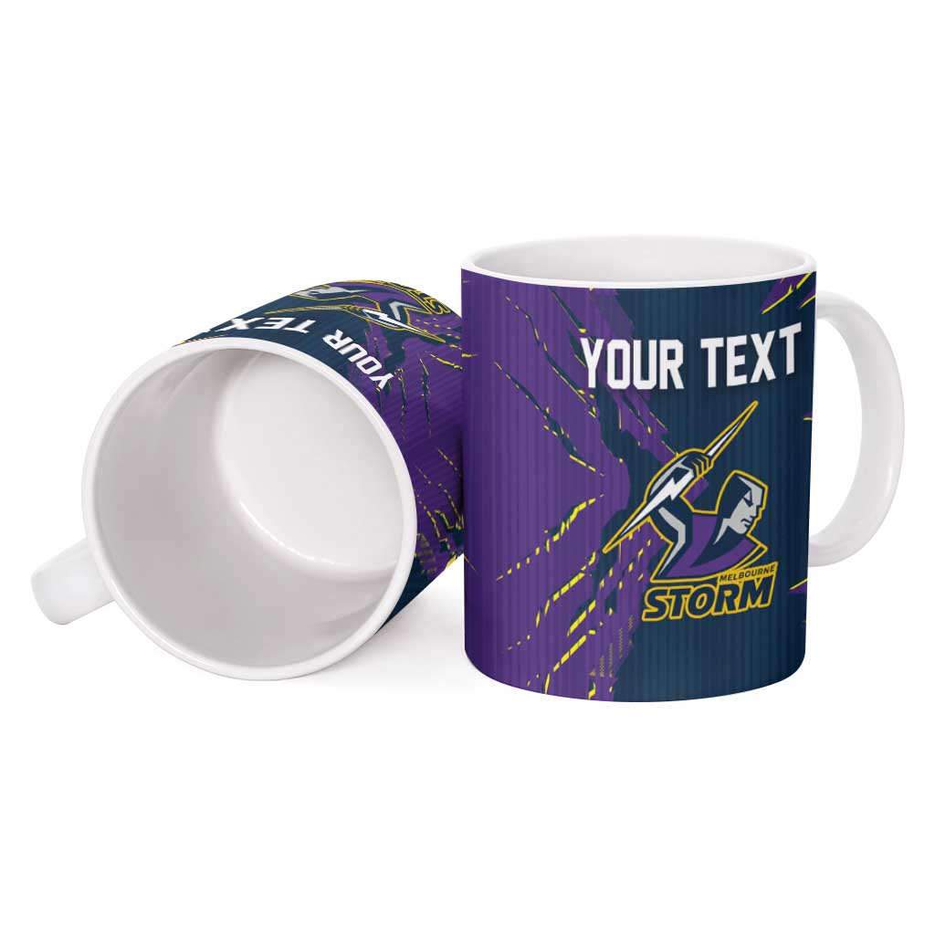 Personalized Melbourne Storm Ceramic Mug Dynamic Lightning Mascot Rugby Australia