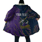 Personalized Melbourne Storm Cloak Dynamic Lightning Mascot Rugby Australia