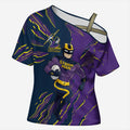 Personalized Melbourne Storm Cross Shoulder Shirt Dynamic Lightning Mascot Rugby Australia