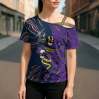Personalized Melbourne Storm Cross Shoulder Shirt Dynamic Lightning Mascot Rugby Australia