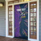 Personalized Melbourne Storm Door Cover Dynamic Lightning Mascot Rugby Australia
