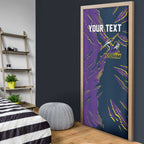 Personalized Melbourne Storm Door Cover Dynamic Lightning Mascot Rugby Australia