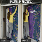 Personalized Melbourne Storm Door Cover Dynamic Lightning Mascot Rugby Australia