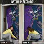 Personalized Melbourne Storm Door Cover Dynamic Lightning Mascot Rugby Australia