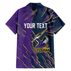 Personalized Melbourne Storm Family Matching Mermaid Dress and Hawaiian Shirt Dynamic Lightning Mascot Rugby Australia