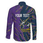 Personalized Melbourne Storm Family Matching Mermaid Dress and Hawaiian Shirt Dynamic Lightning Mascot Rugby Australia
