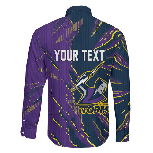 Personalized Melbourne Storm Family Matching Off Shoulder Maxi Dress and Hawaiian Shirt Dynamic Lightning Mascot Rugby Australia