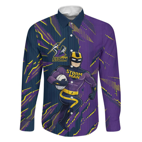 Personalized Melbourne Storm Family Matching Puletasi and Hawaiian Shirt Dynamic Lightning Mascot Rugby Australia