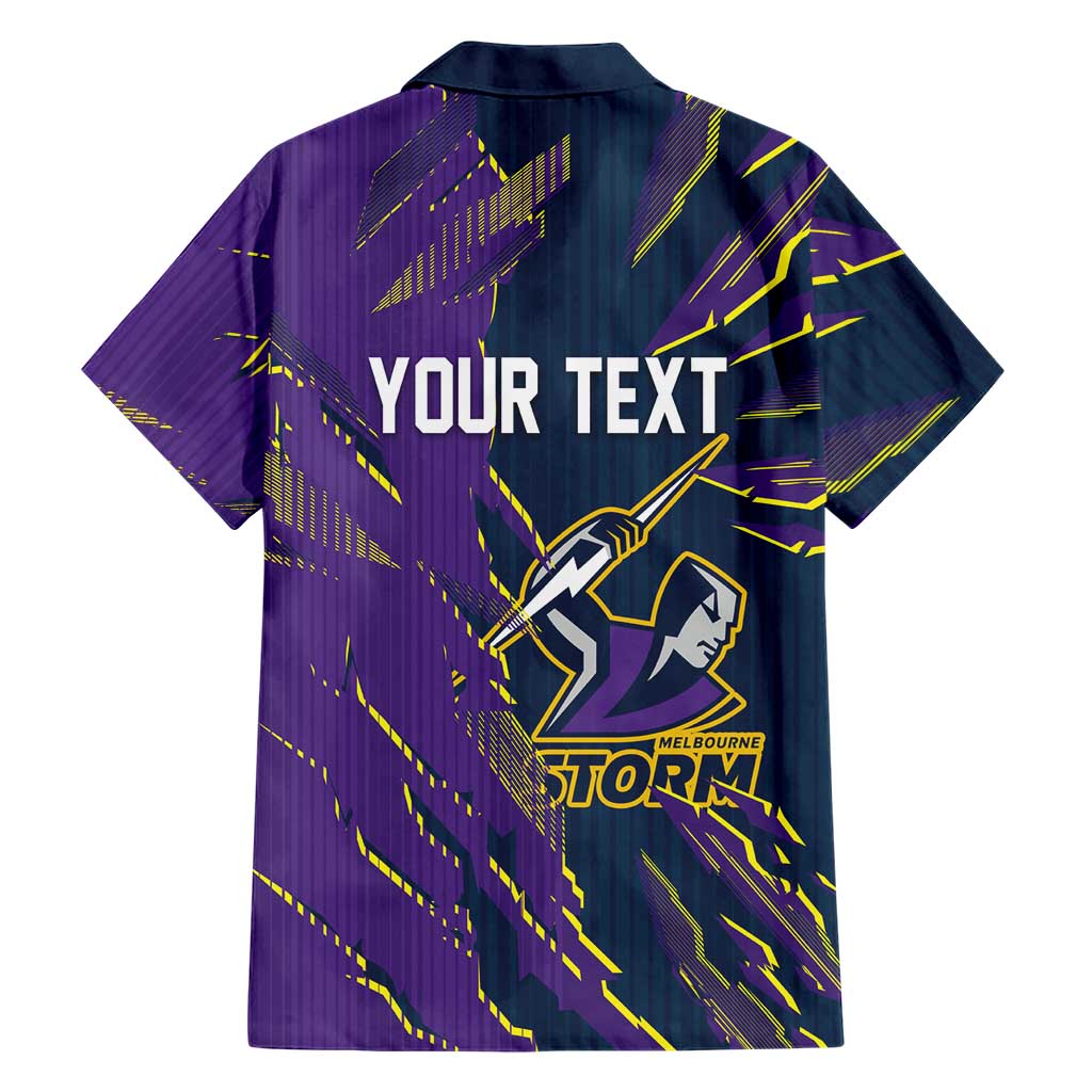Personalized Melbourne Storm Family Matching Tank Maxi Dress and Hawaiian Shirt Dynamic Lightning Mascot Rugby Australia