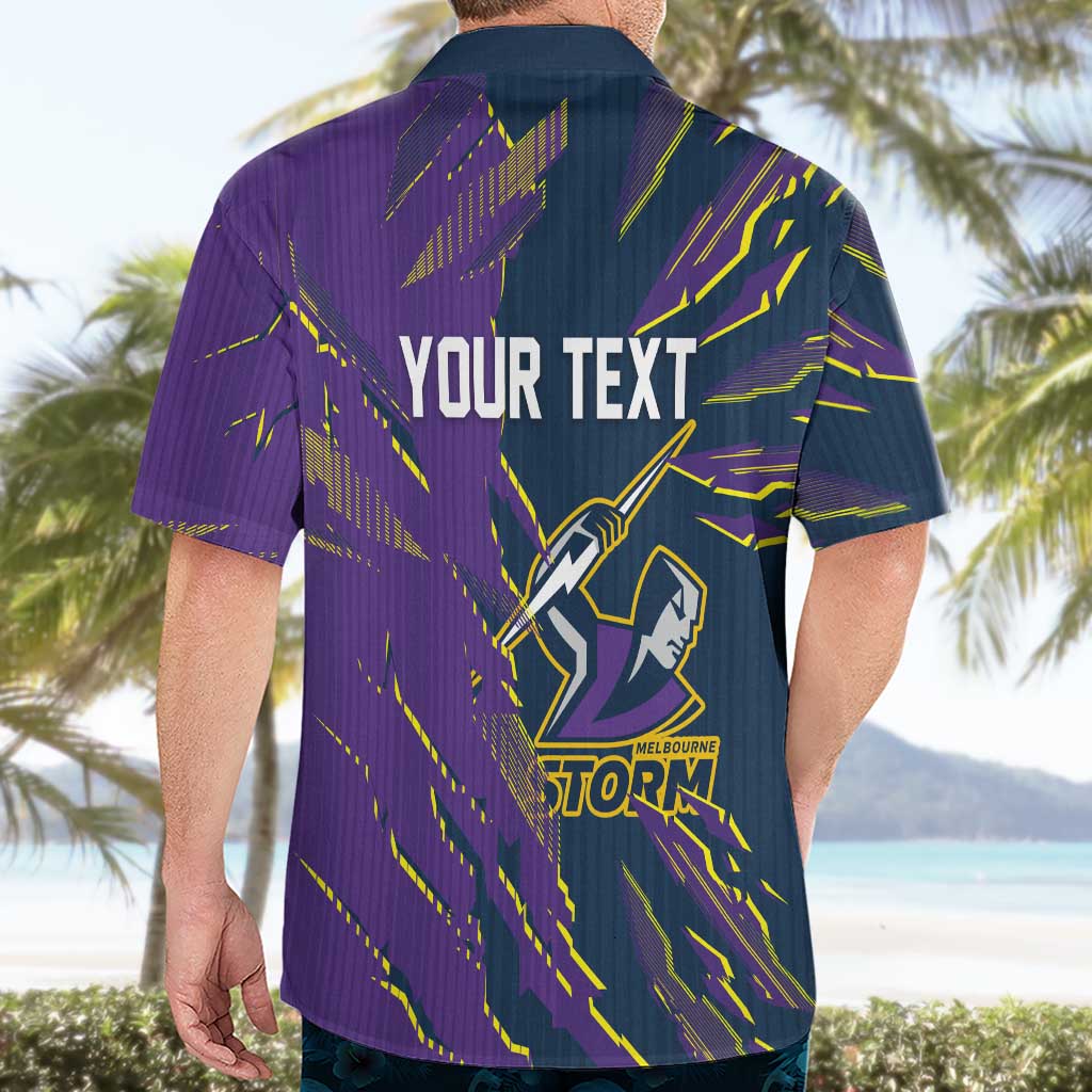 Personalized Melbourne Storm Hawaiian Shirt Dynamic Lightning Mascot Rugby Australia