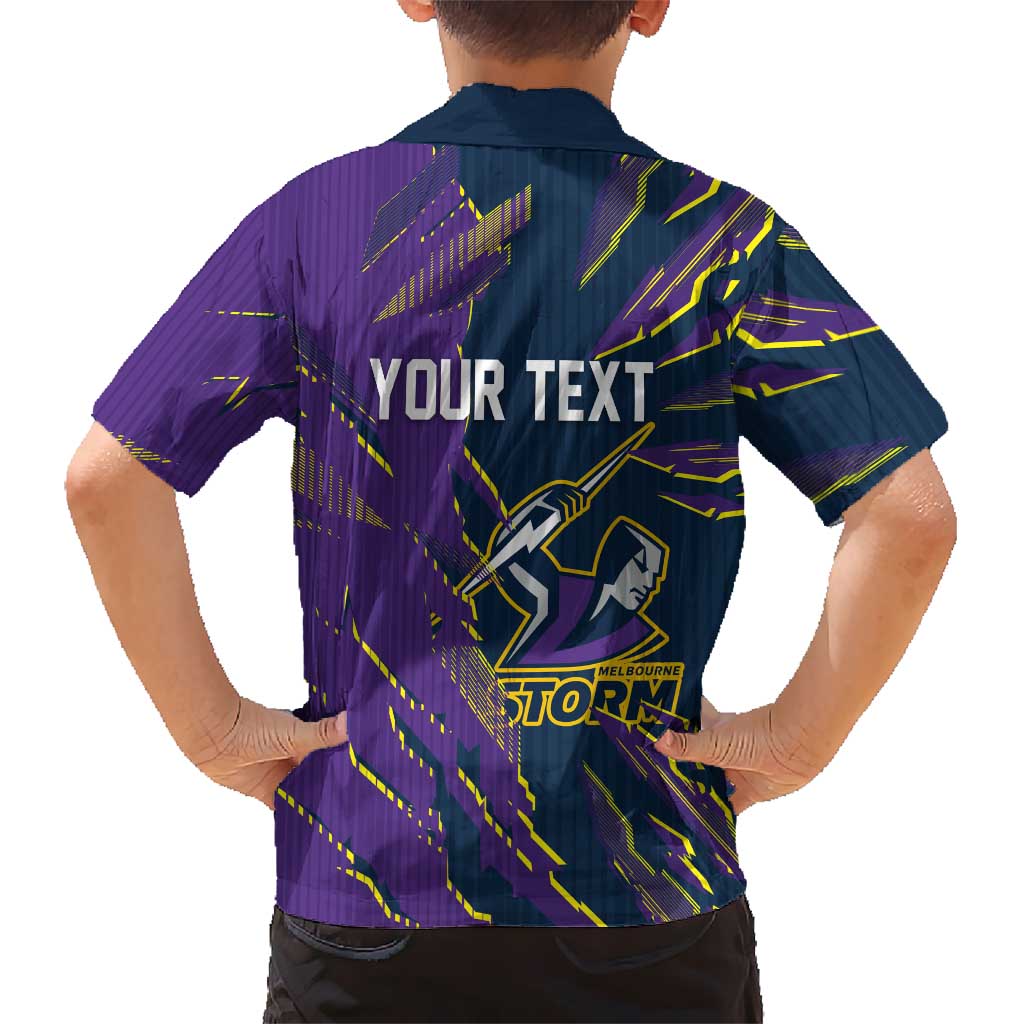 Personalized Melbourne Storm Hawaiian Shirt Dynamic Lightning Mascot Rugby Australia