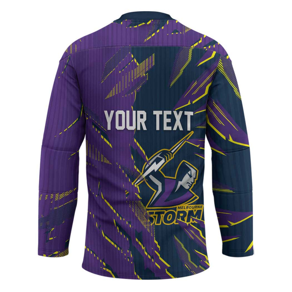 Personalized Melbourne Storm Hockey Jersey Dynamic Lightning Mascot Rugby Australia