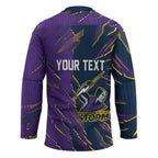 Personalized Melbourne Storm Hockey Jersey Dynamic Lightning Mascot Rugby Australia