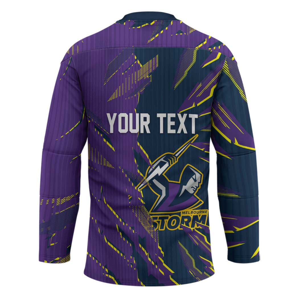 Personalized Melbourne Storm Hockey Jersey Dynamic Lightning Mascot Rugby Australia