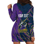 Personalized Melbourne Storm Hoodie Dress Dynamic Lightning Mascot Rugby Australia