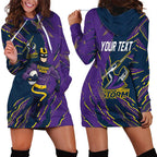 Personalized Melbourne Storm Hoodie Dress Dynamic Lightning Mascot Rugby Australia