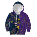 Personalized Melbourne Storm Kid Hoodie Dynamic Lightning Mascot Rugby Australia