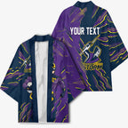 Personalized Melbourne Storm Kimono Dynamic Lightning Mascot Rugby Australia