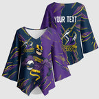 Personalized Melbourne Storm Kimono Sleeve Blouse Dynamic Lightning Mascot Rugby Australia