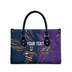 Personalized Melbourne Storm Leather Bag Dynamic Lightning Mascot Rugby Australia