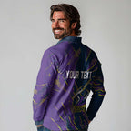 Personalized Melbourne Storm Long Sleeve Polo Shirt Dynamic Lightning Mascot Rugby Australia