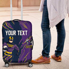 Personalized Melbourne Storm Luggage Cover Dynamic Lightning Mascot Rugby Australia
